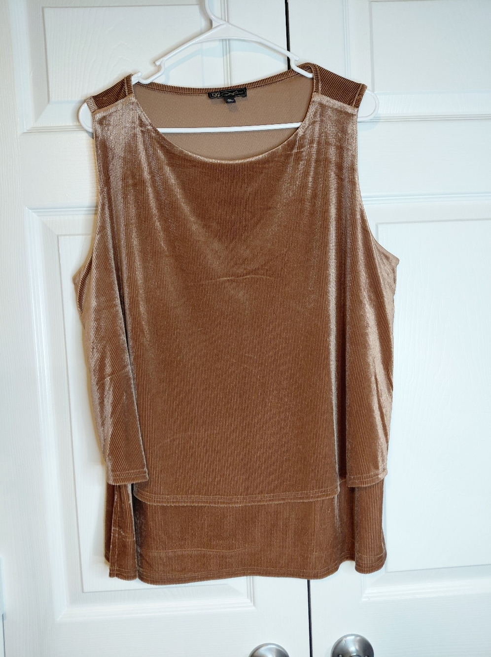 DC2  Velvet Layered Tank Top in Brown Size XL